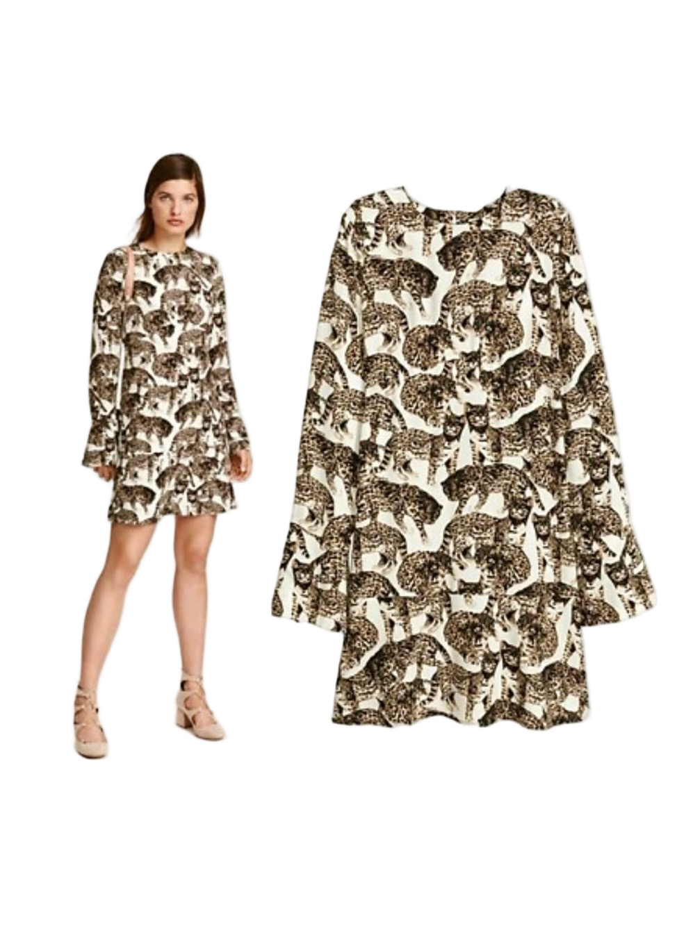 H&M ocelot cat print dress